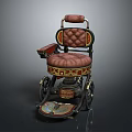 Vintage Medical Mobility Wheelchair With Ornate Carvings Padded Seat And Spoked Wheels