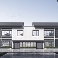 New Chinese Style Double Villa Architecture 3d model