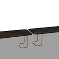 Modern Minimalist Dining Table With Dark Marble Top And Copper Metal Legs