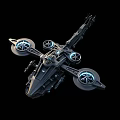 Futuristic Electric Toy Flying Drone With LED Propellers And Sci Fi Design