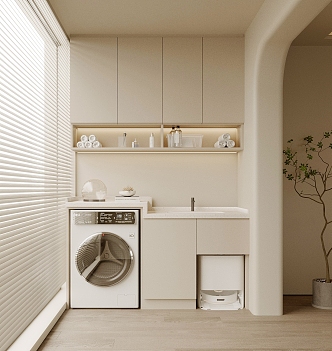 Balcony Laundry Cabinet 3d model