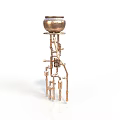 Copper Laboratory Equipment With Top Container And Complex Pipe Structure