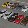 Display of Multiple Car Models in Various Colors and Different Styles Arranged Together