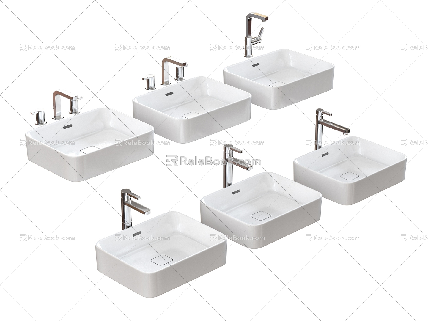 Wash basin basin faucet 3d model