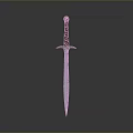 Medieval Sword With Red Hilt Silver Blade And Cross Guard Design