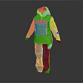 Neon Yellow Outdoor Hooded Jacket With Black Pants And Pockets