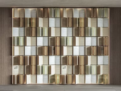 Modern Decorative Wall with Colorful Blocks Neatly Arranged and Warm Lighting 3d model