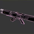 Futuristic Sci Fi Weapon With Black And Orange Modern Design And Barrel Grip
