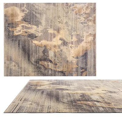 Square Rug With Abstract Neutral Tones Modern Design For Living Room Decor 3d model