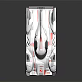 Audi White Race Car With Red Accents And Aerodynamic Design Features