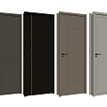 Modern Hinged Doors with Diverse Panel Designs and Multiple Color Options 3d model