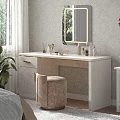 Modern White Dressing Table With Mirror Stool And Natural Light From Window Plant 3d model