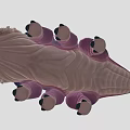 Cute Purple Fantasy Game And Movie Character With Blue Spikes And Big Eyes