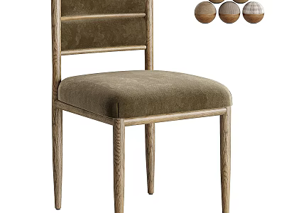 Olive Velvet Upholstered Natural Wood Frame Public Chair Suitable For Dining Cafe And Lounge Spaces 3d model