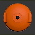 Bright Orange Cylindrical Storage Tank With Black Cap And Smooth Surface