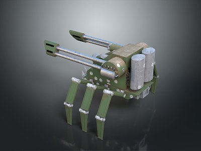 Turret Turntable Railgun Sci-fi Tower Defense Game Tower Defense Sci-fi Turret Game Turret Game Battery 3d model