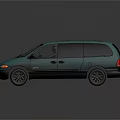 Light Blue Minivan With Roof Rack Front Headlights And Family Vehicle Design