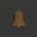 Classic Copper Metal Bell With Traditional Design And Smooth Surface Handle 3d model