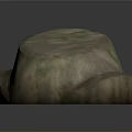 Natural Wooden Stone Decorative Piece With Stacked Structure And Green Moss