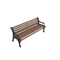 Classic Durable Outdoor Bench With Wooden Slats And Metal Frame For Garden Patio Use