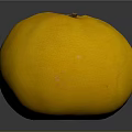 Fresh Ripe Yellow Orange Fruit With Small Stem On Dark Reflective Background