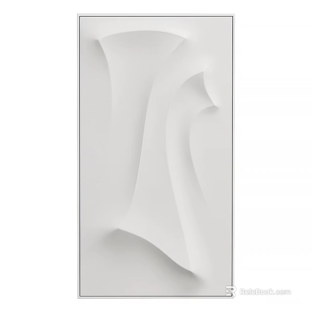 Modern White Wavy Textured Wall Hanging For Home Interior Decor 3d model 