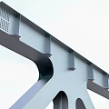 Sturdy Road Infrastructure With Metal Support Frames And Aligned Structural Design 3d model