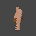 Two Standing Muscular Horned Fantasy Game Characters With Red Eyes And Loincloth