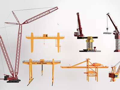 Public Facilities Construction Cranes In Various Types And Colors For Industrial Use 3d model