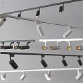 Modern Track Mounted Downlights And Spotlights In Black And White Finishes