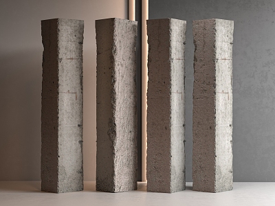 Modern Columns Concrete Columns Cement Columns Damaged Columns 3d model