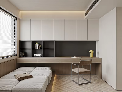 Modern Tatami Bedroom 3d model