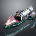 Steampunk Motorcycle Metallic Body With Streamlined Design And Unique Accents