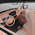 Pink Compact Car With Round Headlights And Black Roof Modern Design