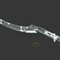 Tactical Long Handle Weapon With Serrated Blade And Military Design Features