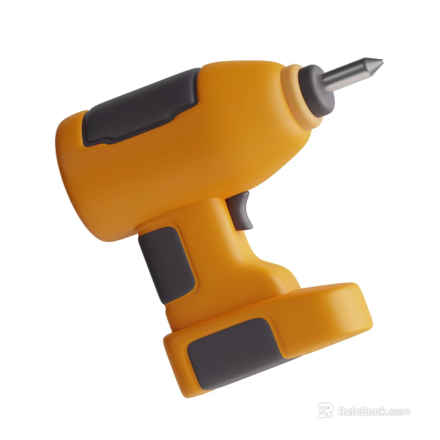 Professional Industrial Electric Drill In Yellow And Black For Power Drilling Applications 3d model 