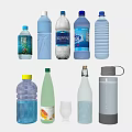 Beverage Bottles And Containers With Various Colors Materials Shapes And Designs
