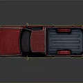 Red Classic Pickup Truck With Two Door Cab Open Bed And Red Toolbox