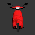 Red Modern Scooter With Black Seat And Side Mirrors On Reflective Surface 3d model
