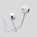 High Quality White Wired Headphones With L R Labels And Earbuds Design 3d model