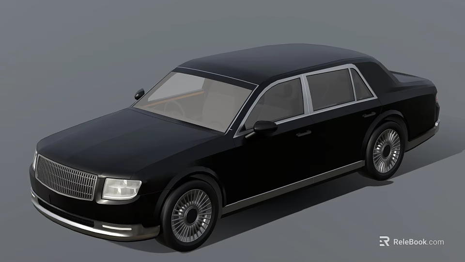 Black Luxury Sedan With Classic Design Silver Trim And Elegant Wheel Details 3d model 