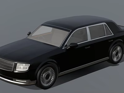 Black Luxury Sedan With Classic Design Silver Trim And Elegant Wheel Details 3d model