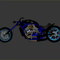 Custom Blue Modern Motorcycle With Black Seat Blue Rims And Shiny Engine Design