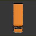 Bright Orange Parking Lot Shuttle Bus With Free Service And Black Details