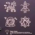 Neon luminous characters resin luminous advertising characters planet 3d model