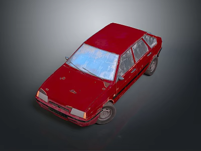 Red Sedan Car With Sleek Body Design And Tinted Windows 3D Render 3d model