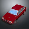 Red Sedan Car With Sleek Body Design And Tinted Windows 3D Render