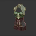 Futuristic Metallic Striped Corset with Shiny Texture in 3D Model