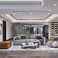 Modern Basement Interior Design With Large Wall Mounted Shoe Rack Sofa And Cozy Lounge Area