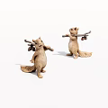 Cute Squirrel Figurines Holding Branches With Nuts For Home Decorative